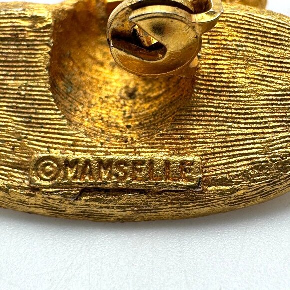 Manselle Vtg Goldtone King Poseidon Brooch Pin Red Gemstone Gift - Picture 3 of 12